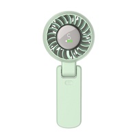 Ventilateur portable H20 pliable 3-en-1, ventilateur à main rechargeable, ventilateur de cou avec 5 vitesses et écran numérique pour les voyages et le bureau