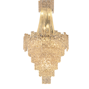 Lustre en cristal LED moderne personnalisé en or K9 pour la maison Villa hôtel de luxe interrupteur d'alimentation télécommande éclairage brillant - Product Image 3