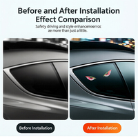Nouvelle Lampe de Signalisation Solaire pour Voiture Demon's Eye, Lampe Stroboscopique LED à Double Chargement Type-C 9W, Détection Intelligente, Ventouse Sans Fil, Décoration