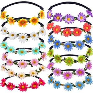 Diadema elástica de <span class=keywords><strong>flores</strong></span> <span class=keywords><strong>para</strong></span> niña, accesorios <span class=keywords><strong>para</strong></span> el cabello 2023, 12 colores - Product Image 1