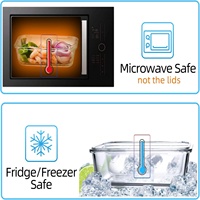 Contenants de stockage alimentaire en verre rectangulaires avec couvercles hermétiques, bol en verre borosilicate de haute qualité, compatible micro-ondes et congélateur