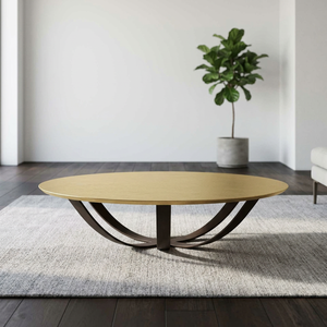 AK Brass Unique Design Metal Round Coffee <b>Table</b> Gold And <b>Brown</b> Finished With Handcrafted Coffee <b>Table</b> For Restaurant Furniture - Product Image 4