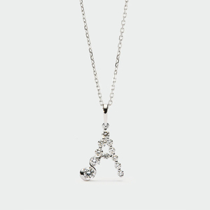 Colliers pendentifs FUAMAY CZ avec lettres pavées, en argent 925 plaqué or 18 carats/rhodium, personnalisables haut de gamme en gros - Product Image 5