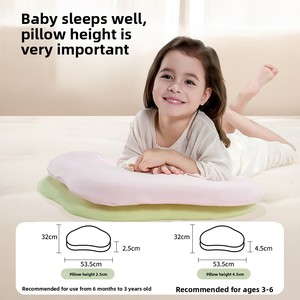 Children's Triangular <strong>Silicone</strong> &amp; Chemical Fiber Pillow for 6 Months to 6 Years Old Cloud Shape Neck Protection Four Seasons Use - Product Image 3
