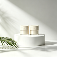 Pot pompe sans air rechargeable en plastique PP, blanc, avec couvercle miroir, pour crème visage, beurre corporel, lotion, personnalisable avec logo