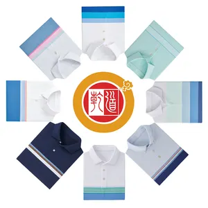 Oem özel logo yüksek kalite kısa kollu hızlı kuru slim fit golf giyim süblimasyon mens polo yaka çizgili t shirt