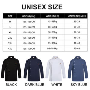 男性用クラシックワークシャツレギュラーフィット固体ロングSleパフォーマンスワークシャツホテルウェイターシェフコートジャケット - Product Image 4