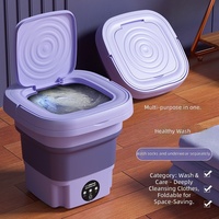 Mini machine à laver pliable portable, stérilisation à la lumière bleue pour sous-vêtements, chaussettes, vêtements de bébé, dortoir, voyage