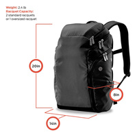 Sac à dos de pickleball tout-en-un noir, sac à dos organisé pour raquettes de pickleball, sac de pickleball du bureau au terrain pour homme et femme