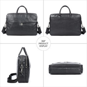 Custom Luxury 15 Inch Genuine Leather Briefcase <b>for</b> <b>Men</b> Soft Portable with Large Capacity Luxury <b>Messenger</b> <b>Bag</b> - Product Image 4
