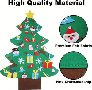 Decoración Navideña, Árbol de Navidad de Fieltro para Colgar en la Pared con Juego de Adornos para Niños - Product Image 6