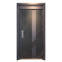 Pintu Masuk Utama Baja Keamanan Lapis Baja Kelas A Gaya Amerika Modern, Pintu Masuk Rumah dari Baja Anti Karat