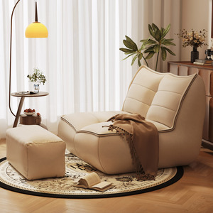<span class=keywords><strong>Canapé</strong></span> paresseux rétro en PU, fauteuil pouf une place, idéal pour chambre, balcon, salon, détente - Product Image 2