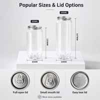 Bocaux en plastique PET pour boissons de 350 ml, 400 ml, 450 ml, 500 ml avec logo personnalisé et joint à anneau de traction