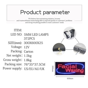 Beauty Salon cửa hàng chữ ánh sáng hoạt hình biển quảng cáo, 12*24 "<span class=keywords><strong>LED</strong></span> mở mặt waxing biển báo trong nhà - Product Image 2