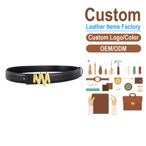 Elegante Cinturón de Cuero con Hebilla en Forma de 'M', Cinturón de Piel Vacuna para Mujer, Ideal para Vestir Formal o Casual - Product Image 1