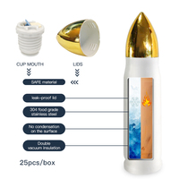 Bouteille d'Eau Isotherme Sous Vide en Forme de Balle de Fusil, Personnalisable, de 17oz, 34oz, 500ml et 1000ml – Cadeau Idéal pour Amateurs de Tir ou Souvenir
