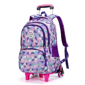 Vente en gros en usine sac à dos scolaire multifonctionnel à roulettes pour enfants sac à dos étanche détachable pour étudiants