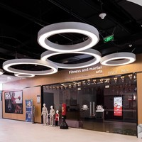 Lustre suspendu LED en fer, design creux, pour bureau et centre commercial, lumière de plafond à intensité variable, CRI élevé 85