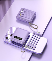 Station de recharge portable personnalisable avec écran numérique, charge rapide 20W, 10000mAh, affichage LED, 4 câbles intégrés, haute capacité 10W
