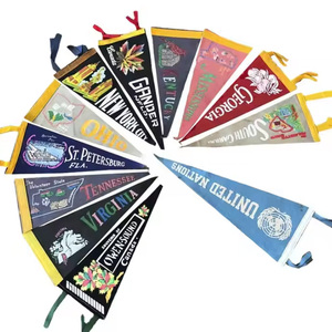 Advertising Travel <strong>Pennant</strong> <strong>Blank</strong> <strong>Felt</strong> with Digital Printing Colorful Silk and Polyester Flags on Aluminum Flagpole - Product Image 2