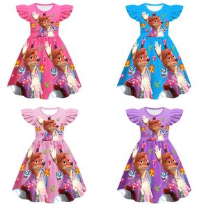 Vestito per Bambina Linda con Maniche a Volant, Costume Cosplay Crazy Animal City 2, Gonna a Linea A per Bambini - Product Image 6