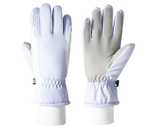 Gants de ski pour femmes, 5 doigts, compatibles écran tactile, imperméables, isolés thermiquement, légers, chauds, doublure intérieure longue en polaire pour le ski - Product Image 3