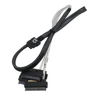 Cavi Adattatori Server PCIE GEN 5.0 SAS MCIO 8i 8X 74P a 2XSFF 8639+15P in Rame Stagnato con Treccia in Nylon 0.8m