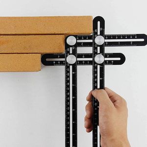 Localizzatore di fori per <span class=keywords><strong>piastrelle</strong></span> all'ingrosso strumento regolabile vetro per muratura misurazione fissa righello <span class=keywords><strong>angolare</strong></span> universale a 6 pieghe - Product Image 2