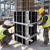 Attache de coffrage carrée en plastique robuste pour colonnes en béton, moules de renforcement réutilisables haute résistance pour la construction