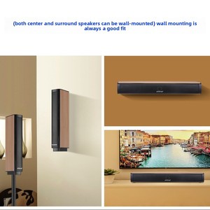 Sistema de Sonido Q5 para el Hogar, Diseño Metálico con Acabado de Madera, Sistema de Sonido Envolvente Inalámbrico de 5.1 Canales para Sala de Estar, Subwoofer con Modulación de Código de Pulso, Conectividad Inalámbrica - Product Image 4