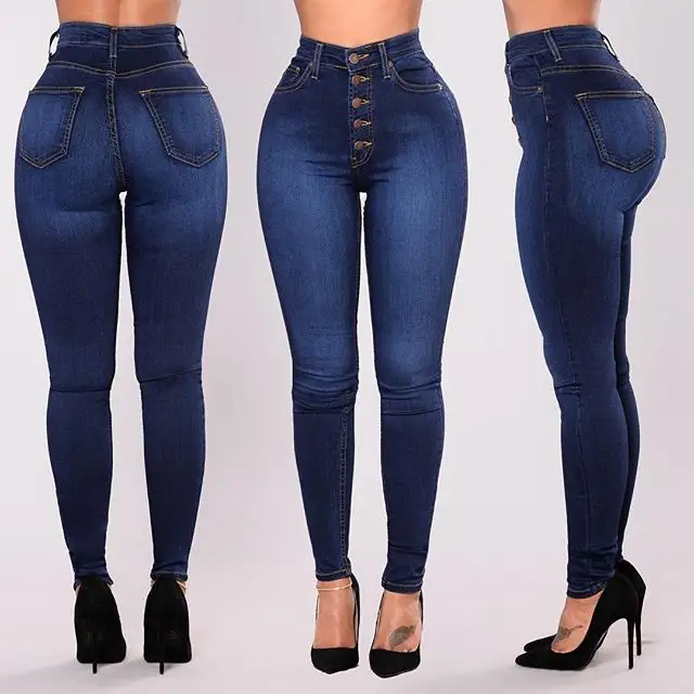 Denim Clothing Ladies Jeans Trousers Pants Elasticity Skinny High Waist Jeans Women Plus Size Women Jeans