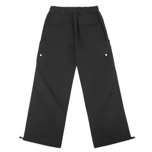 יצרן סיטונאי יוניסקס רחב רגל מכנסיים מטען מותאם אישית לוגו mens מוצק צבע ריק באזיקי רצים OEM מצנח מכנסיים