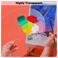 Palette de mélange de peinture à l'huile en acrylique transparent facile à nettoyer pour artistes maquilleurs, plateau de peinture artistique avec taille personnalisable