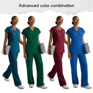 Hanziman Women's Scrubs Set Moisture Wicking V-Neck Tops And Pants Hospital Uniforms For Nurses And Caregivers - Product Image 4