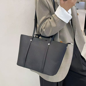 Sacs à main pour femmes en cuir véritable de grande capacité avec fermeture à glissière, deux sangles, imperméables, 10L, sac à bandoulière décontracté tendance - Product Image 3