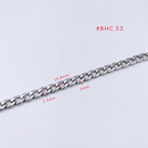 Collier chaîne gourmette épaisse en acier inoxydable, bracelet à maillons lourds, ton or et argent, vente en gros - Product Image 1