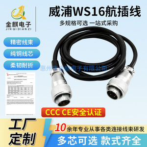 Connettore aeronautico Weipu WS16 per saldatura e lavorazione, presa flangiata di precisione maschio e femmina a 2, 3, 4, 5, 7, 9 pin, quadrata - Product Image 2