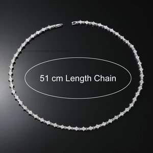 Necklace <b>Flower</b> Tennis <b>Bracelet</b> Necklace Trendy Brand Jewelry Single Row Chain Full Necklace Tanjing Fashion Lijing Necklace - Product Image 4