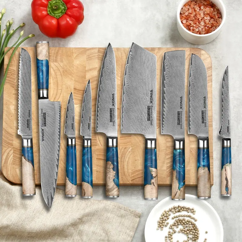 High Quality Resin Handle Damascus Knife Set Chef Cooking VG10 67Layers Japanese Kitchen Knife Sets Japan knife