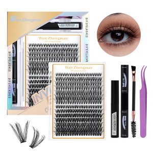 14 Rows Large Capacity DIY Cluster Lashes Kit Hot‑melt 30D 40D Mixed Segmented Individual False <b>Eyelashes</b> For Self Application - Product Image 5