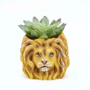 Résine Chien Chat Lion Planteur Animal Forme Pot De Fleur Conteneur De Résine pour Maison Jardin Salon