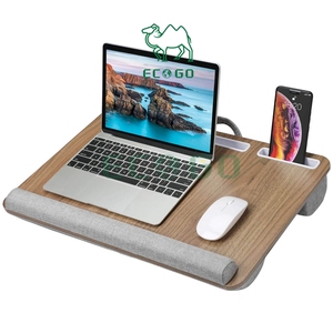 Soporte estable de escritorio de bambú natural para computadora portátil con almohadilla de muñeca incorporada para tableta portátil y computadora portátil de hasta 17 pulgadas - Product Image 2