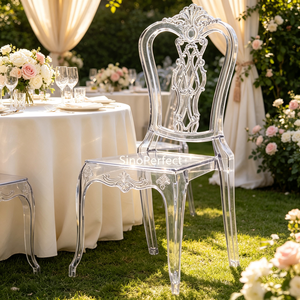 Wedding Furniture Round Back Tiffanie Resin Crystal Acrylic <b>Chairs</b> Transparent Clear Outdoor Banquet Event Party Acrylic <b>Chair</b> - Product Image 1