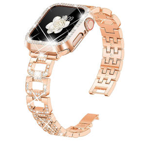 <span class=keywords><strong>Bracelet</strong></span> de montre en diamant de luxe pour femmes, chaîne, <span class=keywords><strong>bracelet</strong></span> en acier en forme de <span class=keywords><strong>D</strong></span> pour <span class=keywords><strong>Apple</strong></span> <span class=keywords><strong>Watch</strong></span> Series 6 7 8 - Product Image 3