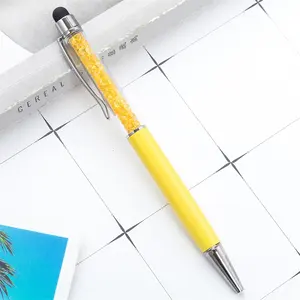 2022 High Quality Promotional Gift Metal Crystal Bling Stylus Ball Pen Engraved Logo Ballpoint Pen