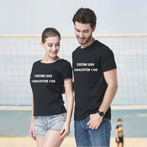 Wholesale Loose 100% Cotton Canvas <b>T</b>-<b>Shirts</b> Custom Heat-Transfer Printed Unisex Short Sleeve Blank 170 Grams OEM Logo Solid - Product Image 3