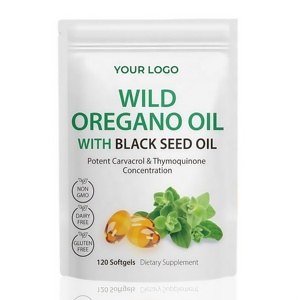 Suplemento personalizado de probióticos 60 Candida Caprylic Aceite Esencial 300 6000 mg Hojas Aceite de orégano Cápsulas blandas para la salud - Product Image 1