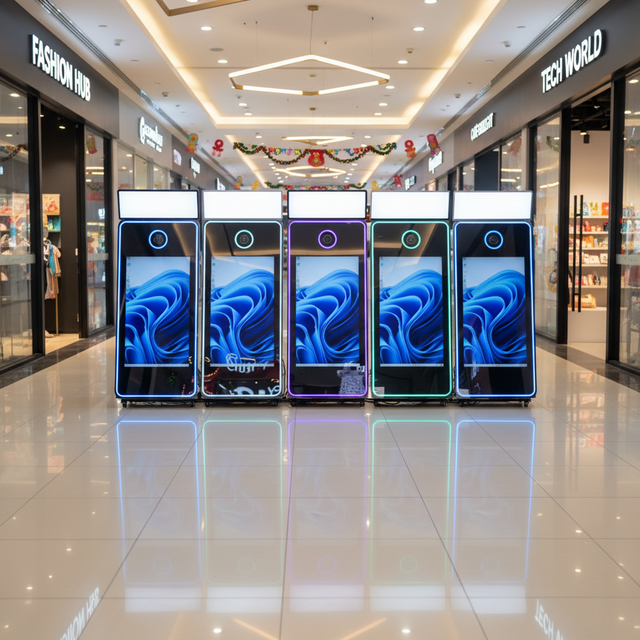 Magic Mirror Photo Booth with 43 Touch Screen Flight Case Have Stock in US EU Warehouse Selfie Photobooth with AI