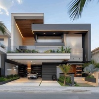Maisons préfabriquées de luxe modernes à ossature légère en acier, résistantes aux ouragans, clés en main, avec kits de construction pour l'Australie et la Nouvelle-Zélande